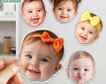 Personalized Baby Face Photo Magnet, Grandma Gift from Grandkids, New Grandma Nana Gift