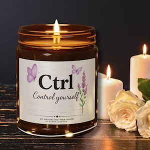 Control Yourself Candle: Aromatherapy Soy Candle for Meditation & Stress Relief