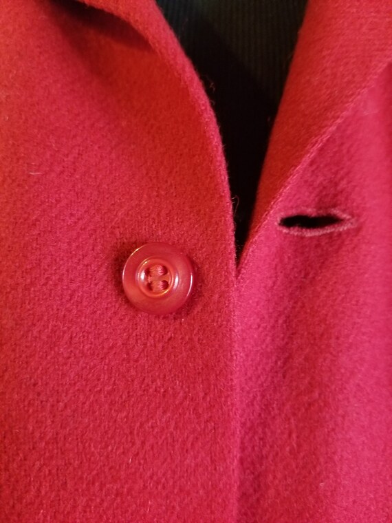 Vintage Red Wool Coat Size S Women's 50s 60s Mod … - image 2