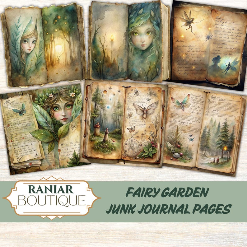 Fairy Garden Junk Journal Pages: 150 Watercolor Printable Images ...