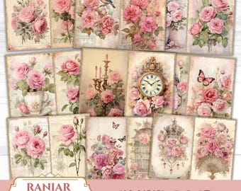 Pink Roses Shabby Chic Junk Journal: Victorian Ephemera (PDF)