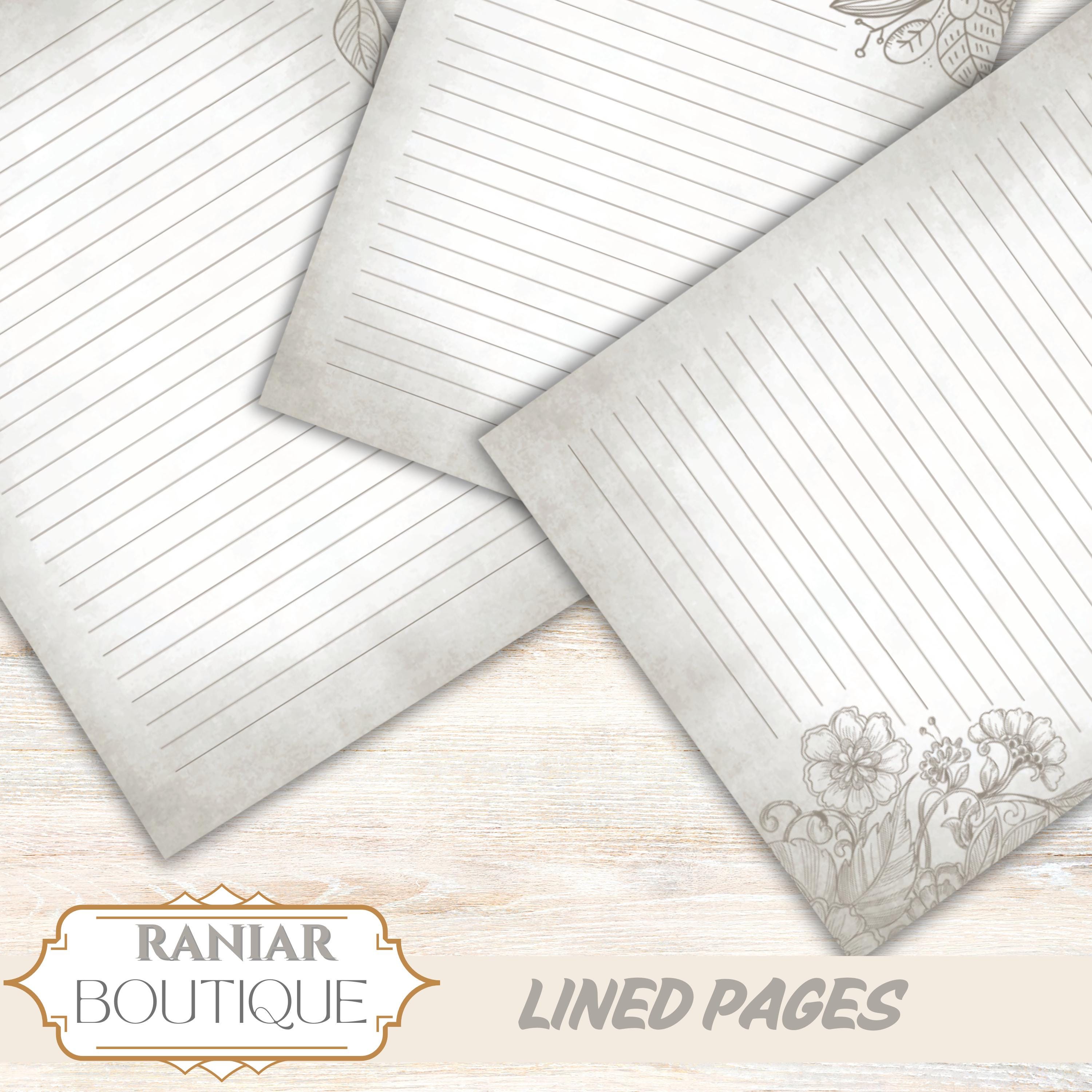 Vintage Lined Journal Paper: 26 Printable Pages (PDF Download) - Etsy
