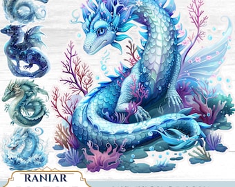 Fantasy Dragon Clipart: Mythical Illustrations for Scrapbooking (78 PNG Files, Digital Download