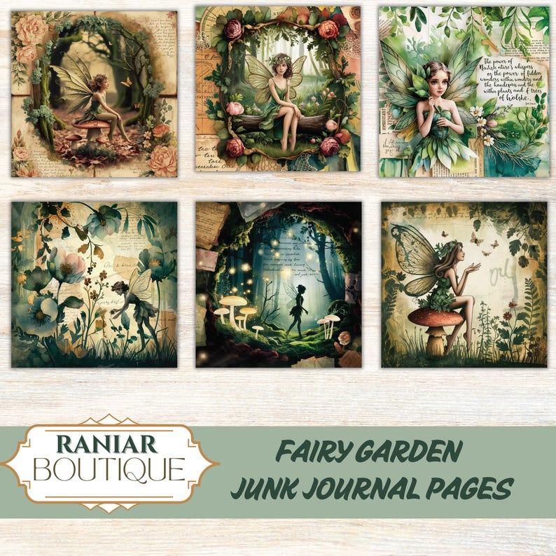 Fairy Garden Junk Journal Pages: 150 Watercolor Printable Images ...