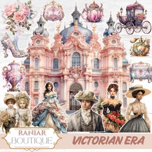 Victoriaanse aquarel clipartbundel, 260 Victoriaanse vintage stoffen, Victoriaanse jurk vrouwen, Victoriaanse bundel, Victorian Junk Journal afdrukbaar