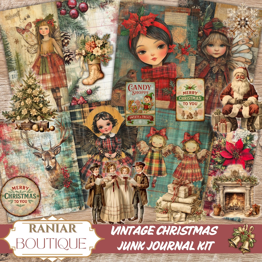 Vintage Christmas Junk Journal Kit: Holiday Ephemera (PDF Download - Etsy