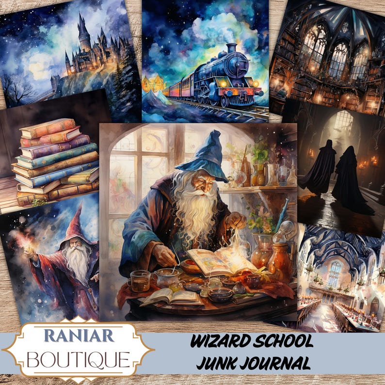 Wizarding School Junk Journal Kit: Magical Printable Papers (PDF ...