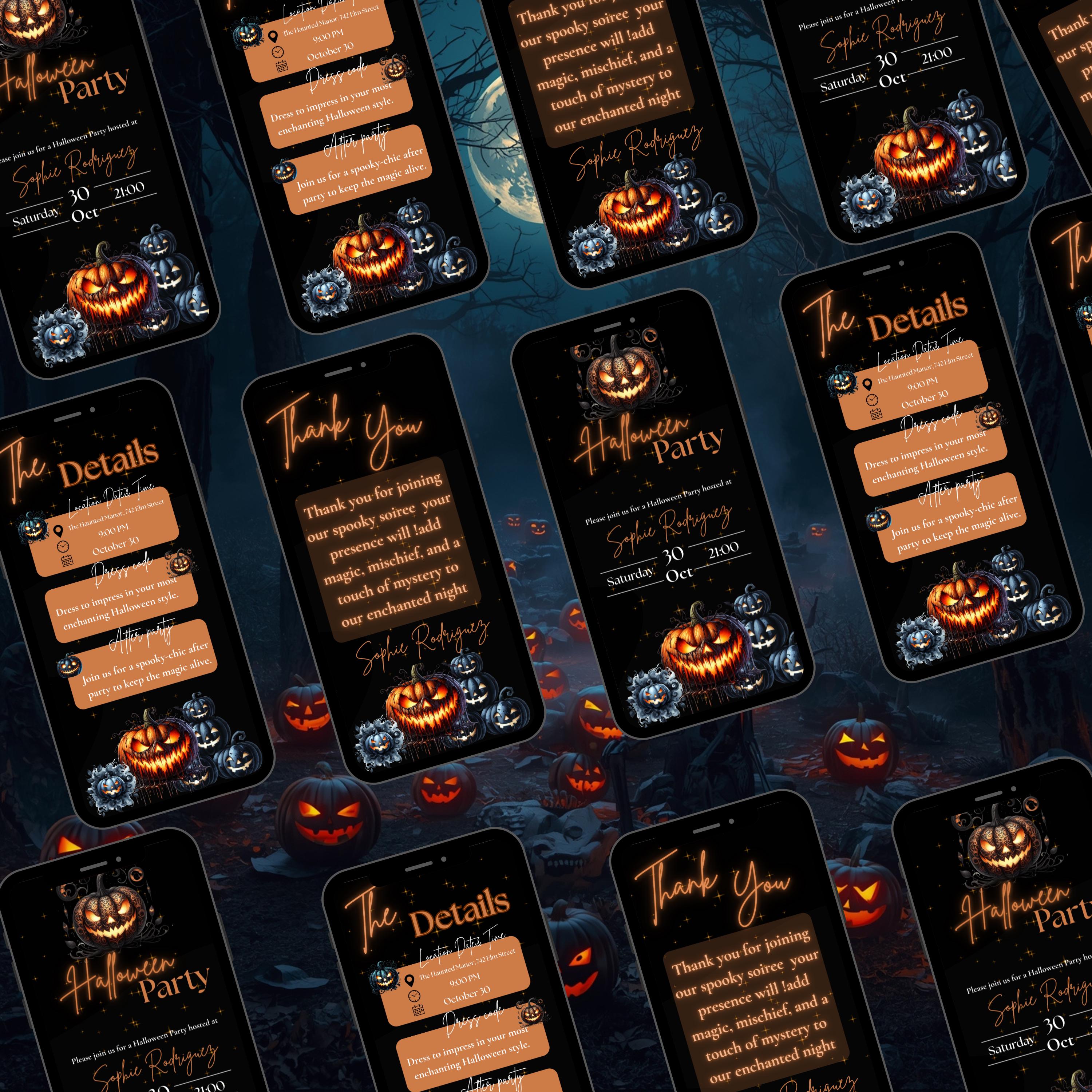 Animated Einvite Animated Halloween Party Invitation: Editable Canva Einvite (digital ...
