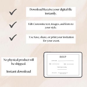 RSVP Card Digital Download | Elegant Wedding Invite Template
