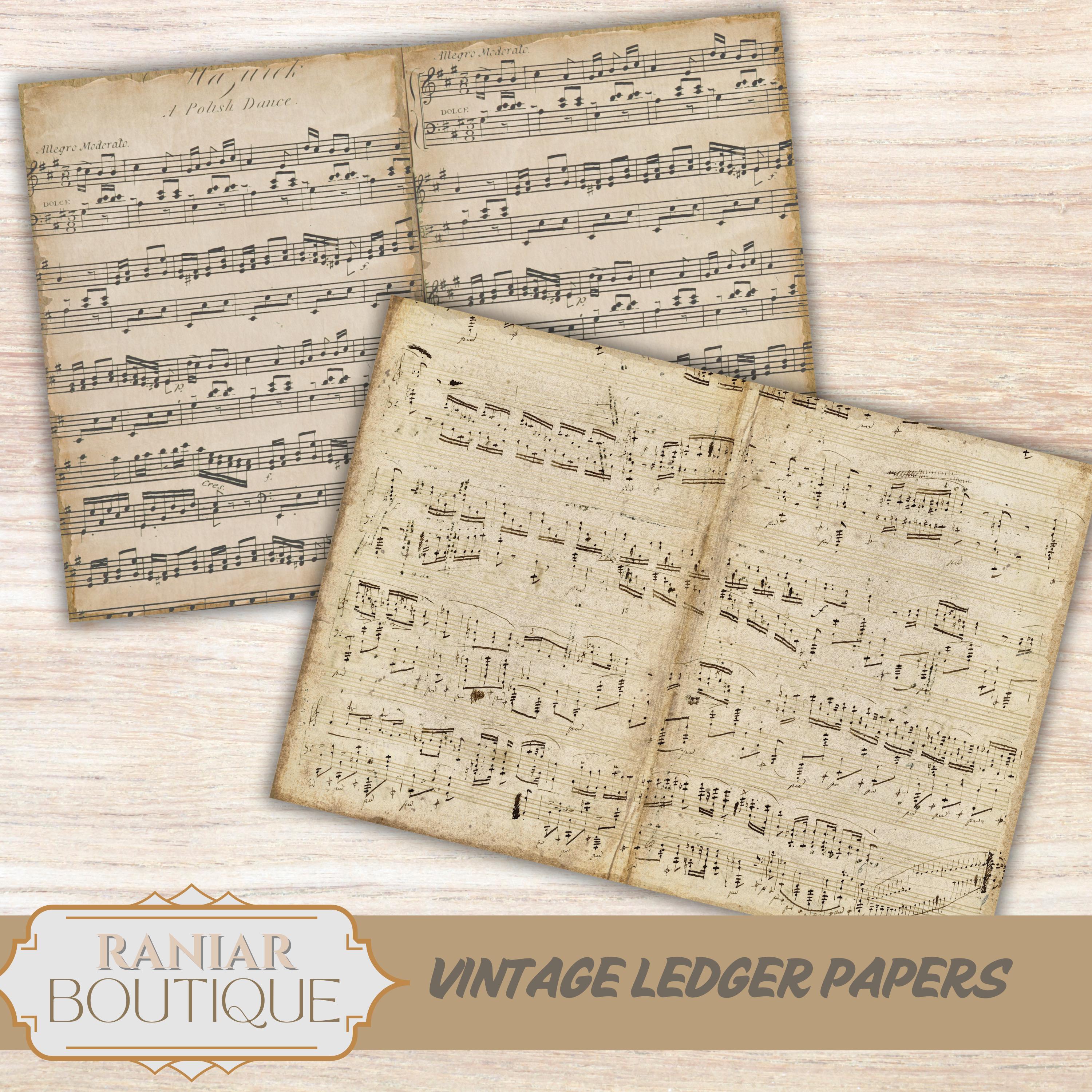 Vintage Ledger Pages: Antique Paper for Junk Journals (PDF Download) - Etsy