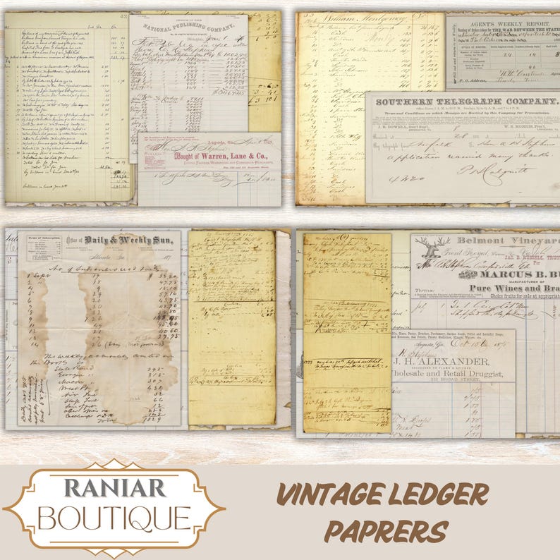 old journaling,Collage sheet,Vintage Ledger Pages ,printable antique pages,Vintage Handwritten,Patterns Old Wallpaper, brown junk journal