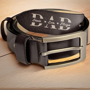 Personalized Engraved Leather Belt,Custom Name Belt,Reminder for Anytime You Wear This,Father‘s Day Gift to Him,Dad,Grandpa