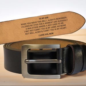 Personalized Engraved Leather Belt: To My Son Gift