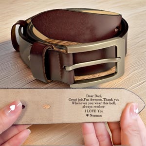 Personalized Engraved Leather Belt,Custom Name Belt,Awesome Dad,Father‘s Day Gift to Him,Dad