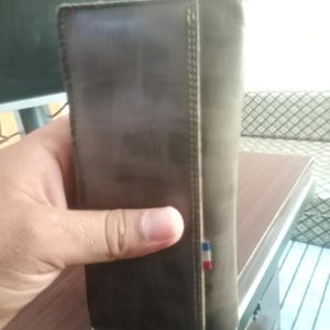 Cartera de piel de vacuno auténtica hecha a mano / Cartera de bolsillo con dos pliegues / Calidad prémium y diseño único / Envío gratuito a todo el mundo