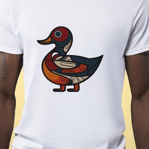Folk Duck Embroidery Design-Intricate native-inspired patterns and vibrant colors-Embroidery Machine File-Instant Download-Include 5 Sizes