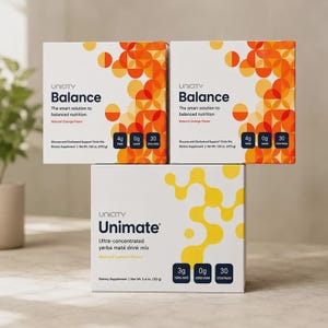 Unikate Balance Unimate Bündel | Glucose Support Drink Mix + Yerba Mate Energie Drink | Natürliches Orangen- und Zitronenaroma | Insgesamt 90 Stickpackungen