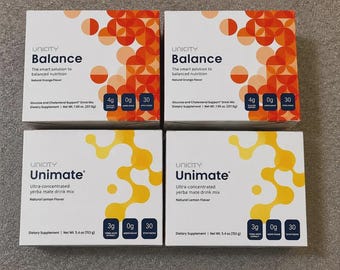 Unicity Balance und Unimate Combo Pack – je 2 Boxen | Glucose Support & Yerba Mate Drink-Mix | Internationaler Versand möglich