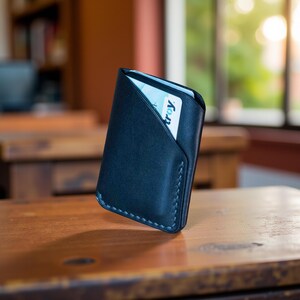 personalized,leather,minimalist,wallet,unique,edc,birthday,anniversary gift, gift for him,card holder, gift for dad,3104-TFOLD/ Etop Black