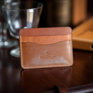 Personalisierte, Leder, Minimalist, Brieftasche, Unikat, Edc, Geburtstags- und Jahrestagsgeschenk, Geschenk für ihn, Kartenhalter, 3114-TOMBA / Pueblo Bernstein-Buttero Bernstein