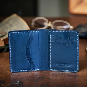 Handgefertigte Geldbörse,Personalisierte Geldbörse,Geburtstag Geschenk, Minimalistische Geldbörse,Leder, EDC, Jubiläum Geschenk/3109-SUNNY/Pueblo Black-Buttero schwarz