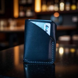 personalisiert,Leder,minimalistisch,Brieftasche,Etc,Geburtstag,Jubiläum Geschenk, Geschenk für Ihn,Kartenhalter,Geschenk für Papa,3104-TFOLD/ Etop Black