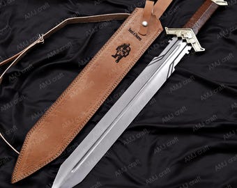 Handmade Brass & Steel Dwarven Sword, Cosplay Prop