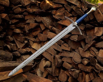 Damascus steel long sword , handmade Medieval sword , personalized gift for collectors , groomsmen birthday gift for boyfriend gift men