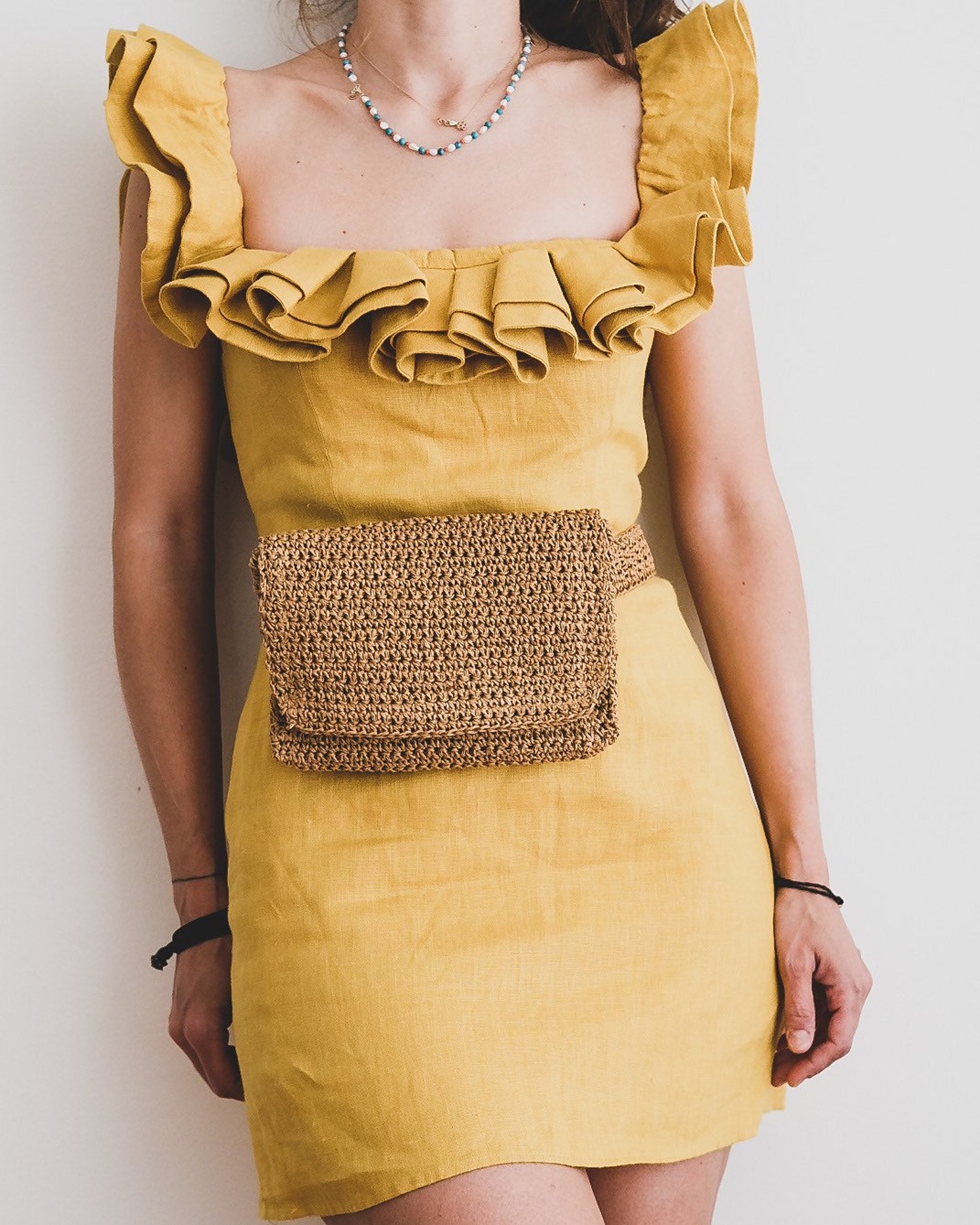 Straw Belt Bag Summer Belt Bag Hip Bag in Natural Color Etsy