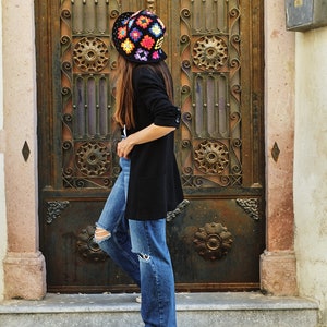 Granny Square Bucket Hat, Bucket Hat, Colorful Summer Hat, Summer Sun Hat, Handmade Sun Hat, Cotton Bucket Hat, Crochet Sun Hat, Summer Hat image 4