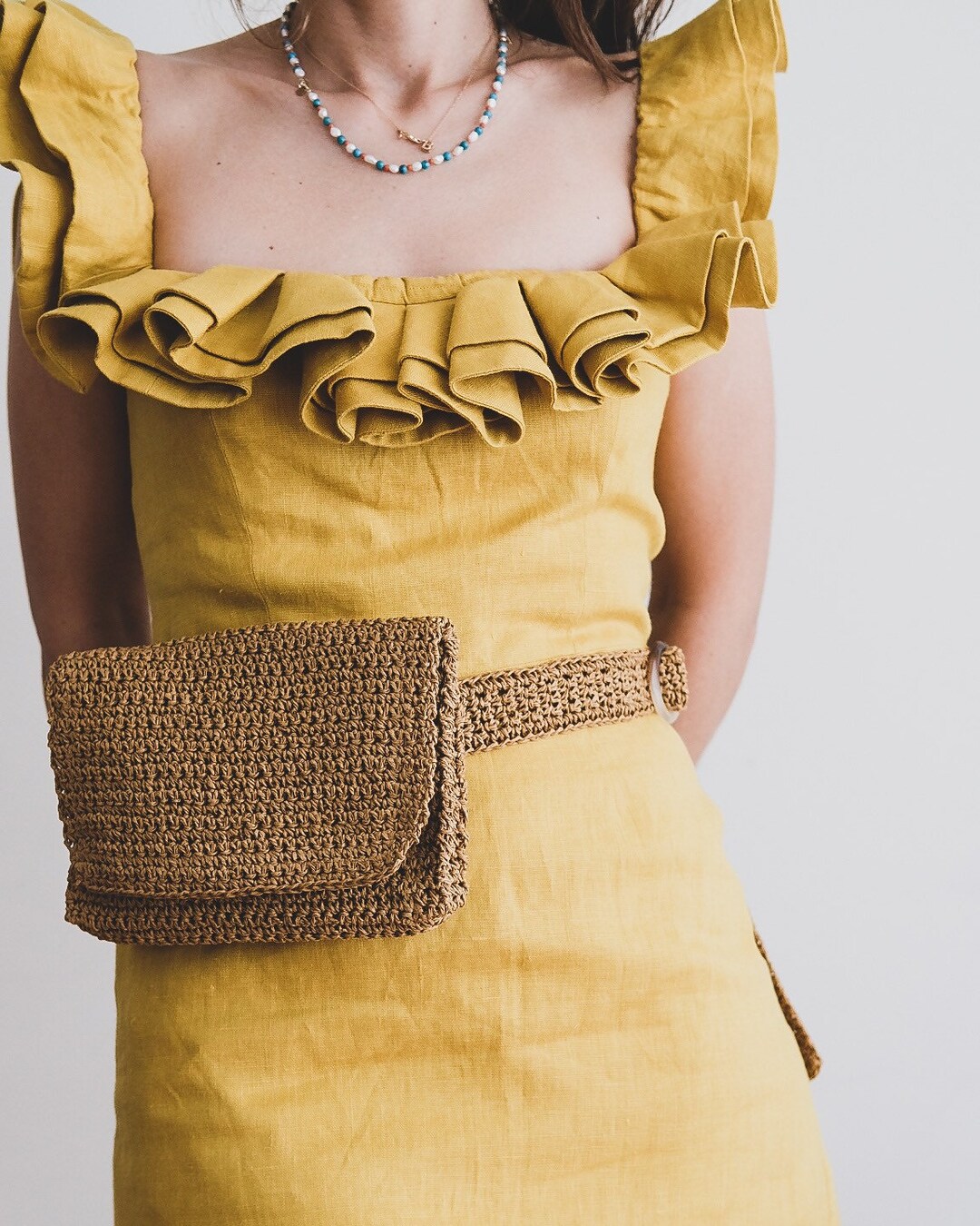 Straw Belt Bag Summer Belt Bag Hip Bag in Natural Color Etsy