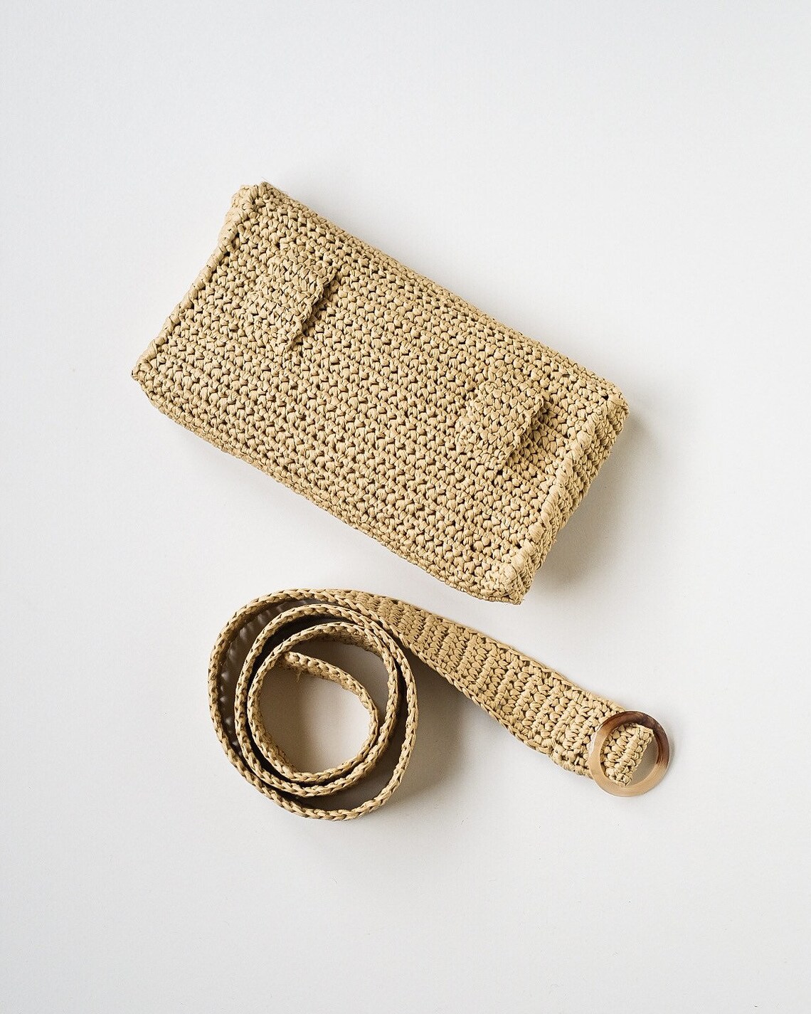 Crochet Straw Belt Bag Hip Bag Straw Belt Straw Belt Bag Etsy