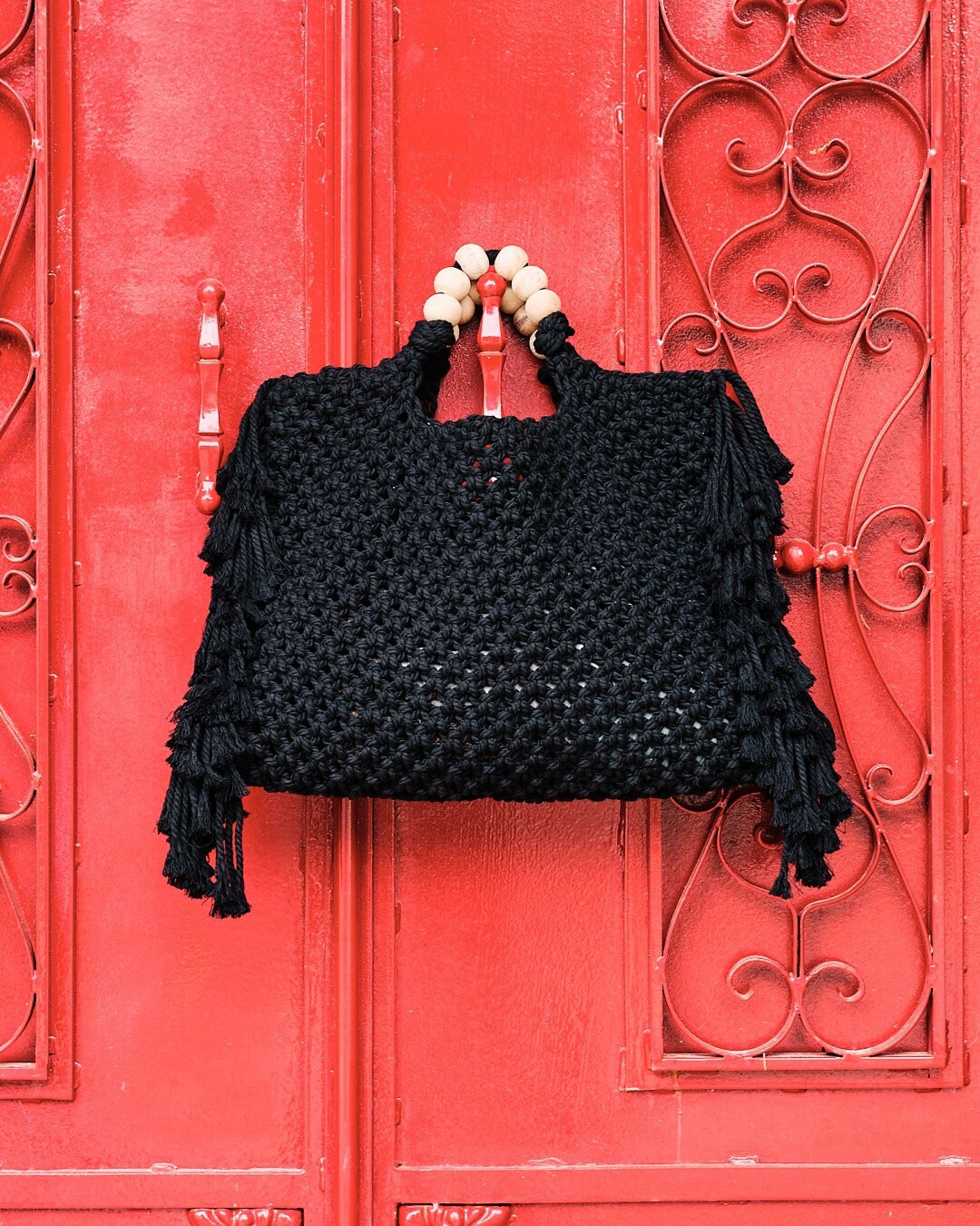 Black Summer Bag, Black Beach Bag, Black Macrame Bag, Black Boho Bag