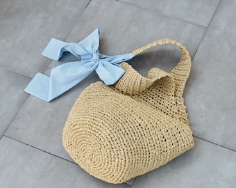 Straw Adjustable Summer Hobo Bag, Crochet messenger Bag, straw summer bag, rustic bag, crochet bag, Market bag, beach bag,