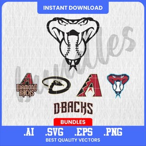Paquete de logotipos de mascota de serpiente de diamante, diseño vectorial estilo béisbol, SVG editable, diamante
