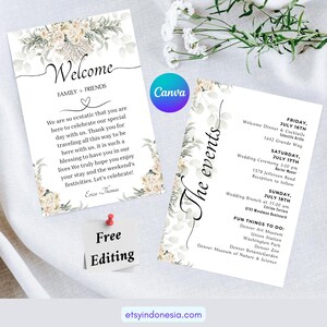 Carte d'événement de mariage modifiable Canva, téléchargement immédiat, chronologie de mariage minimaliste, calendrier de mariage moderne imprimable