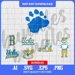 Bruinbeer mascotte logo bundel, bewerkbare vector svg, ontwerp college sportteam
