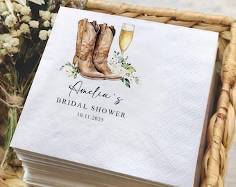 Custom Boots & Bubbly Napkins: Western Bridal Shower, Cowboy Wedding