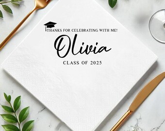 Serviettes personnalisées pour l'obtention du diplôme : serviettes pour invités de la promotion 2025