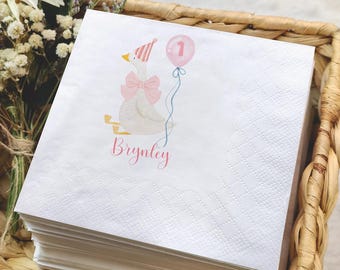 Personalized First Birthday Napkins: Custom Baby Party Decor
