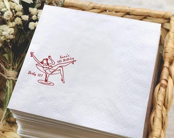 Personalized 30th Birthday Cocktail Napkins: Custom Party Decor