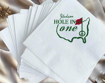 Personalized Golf Party Napkins: Hole in One, Retirement Decor
