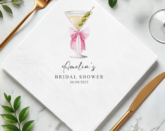 Personalized Floral Bridal Shower Napkins: Custom Wedding Decor