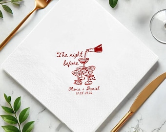 Personalized "The Night Before" Cocktail Napkins, Wedding Welcome Party Decor