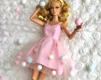Cute Pink Dress, 1/6 Scale Doll Clothes for 11.5"-12" (30cm) Doll, Poppy Parker Integrity Toys Outfit, Fashion Doll Clothing