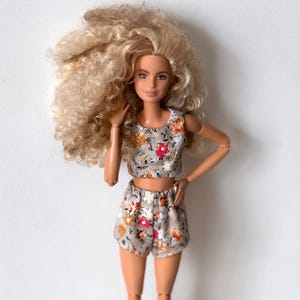 Top and shorts, socks clothes for 1/6 scale doll, 11.5&quot;, 12&quot;, 30 cm, outfit for Poppy Parker, Integrity, fashionistas, Fashion Doll Clothing