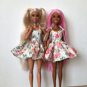 Colorful floral printed dress with bows clothes for 1/6 scale doll, 11.5&quot;, 12&quot;, 30 cm outfit Poppy parker integrity Fashion Doll Clothing