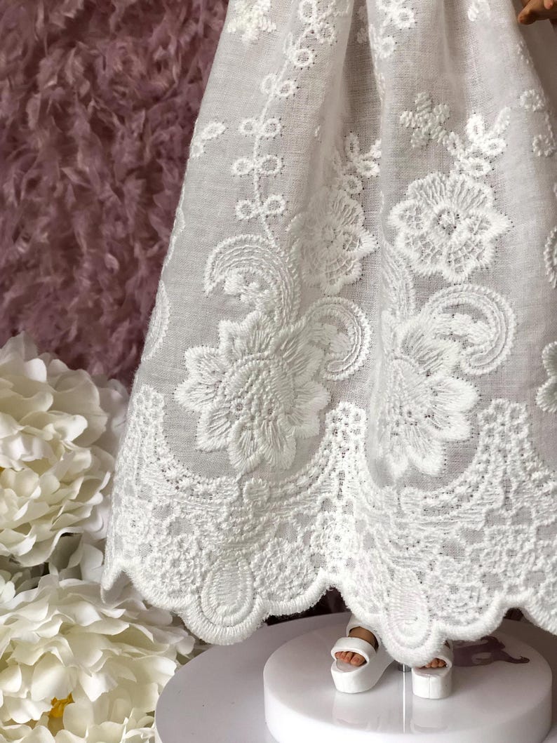 Vestido bohemio de encaje blanco para muñecas de moda de 29 cm, conjunto hecho a mano. imagen 13