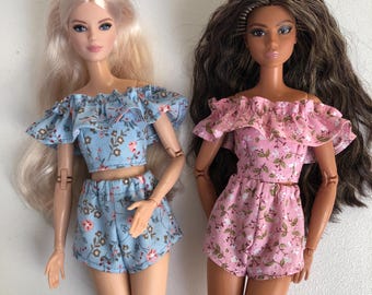 Top and Shorts for 1/6 Scale Doll, 11.5", 12", 30 cm, Outfit for Poppy Parker, Integrity, Fashionista, Fashion Doll Clothing
