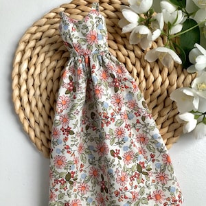 Long summer boho dress with flowers, clothes for 1/6 scale doll, 11.5", 12" 30 cm, outfit for Poppy Parker, Integrity, Fashion Doll Clothing image 6